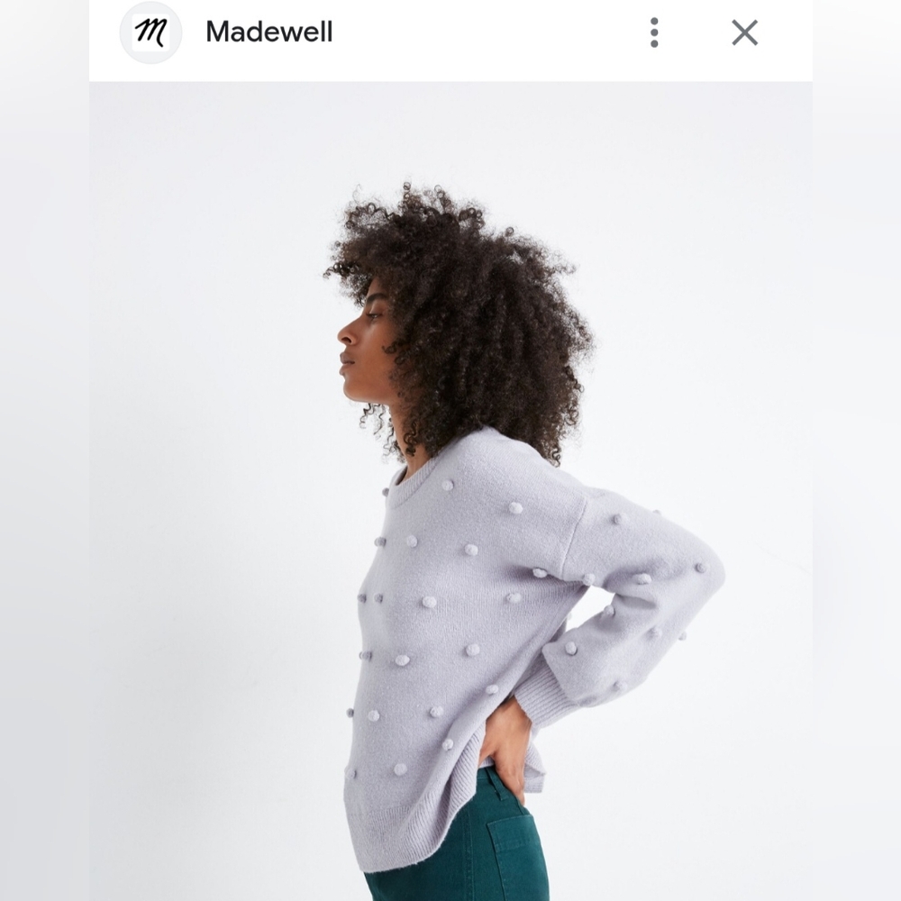 Madewell Brockton Sweater XS Purple Bobble - Picture 4 of 11